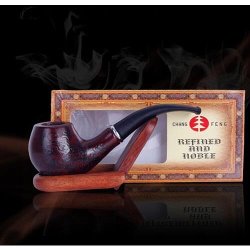 Classic Carved Designs Handmade Wooden Pipes Smok Smoking Pipe Filter Grinder Herb Tobacco Pipe Smoking Accessories Mouthpiece