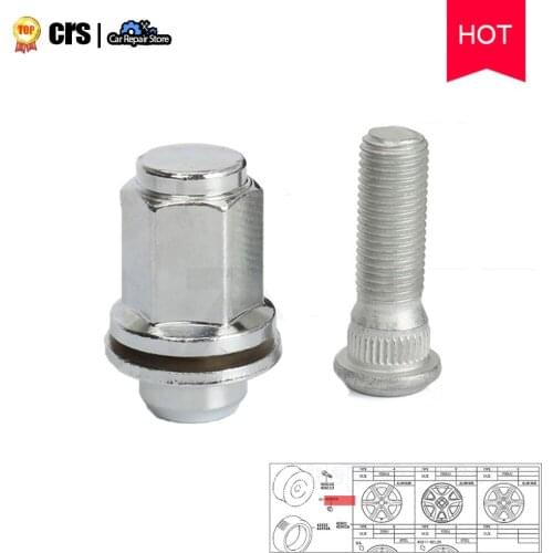 Wheel Lug Stud + Nut 12mm x 1.5 For Toyota 4Runner Avalon for Lexus GX460/470 Extended Wheel Lug Nuts 90942-02049 90942-01058