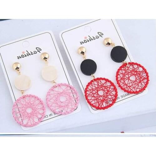 Korean Wild Circle Pendant Earrings Jewelry Exaggerated Circle Drop Earrings For Women European American Earing Wholesale M113
