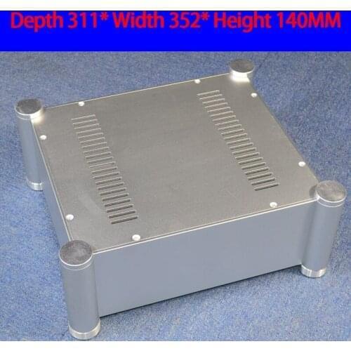 KYYSLB 311*352*140MM WA136 All Aluminum Preamp Amplifier Chassis Box House DIY Enclosure with Feet Screw Amplifier Case Shell