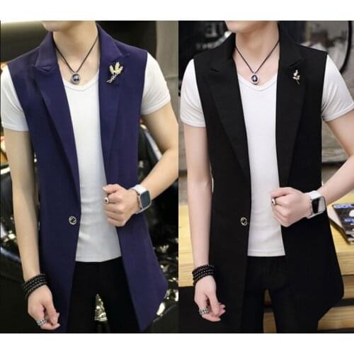 New Plus Size Couples' Clothing Women &Men fashion Slim medium-long vests Lovers' Suit sleeveless Coats & Jackets 3 Colors S-4XL