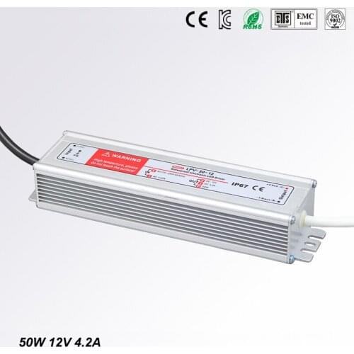 LPV-50-12) 100~250VAC to 12vDC Power transformer waterproof IP67 dc 12v 50w led power supply waterproof power supplies