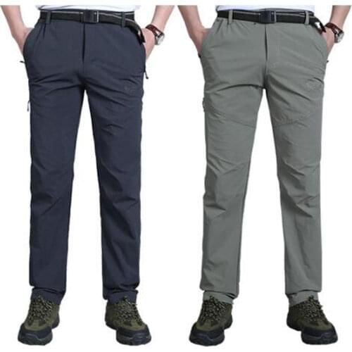 Male Outdoor Mountaineering Quick Drying Trousers Hiking Camping Elastic Pants Mens Thin Moisture Wicking Breathable Trousers