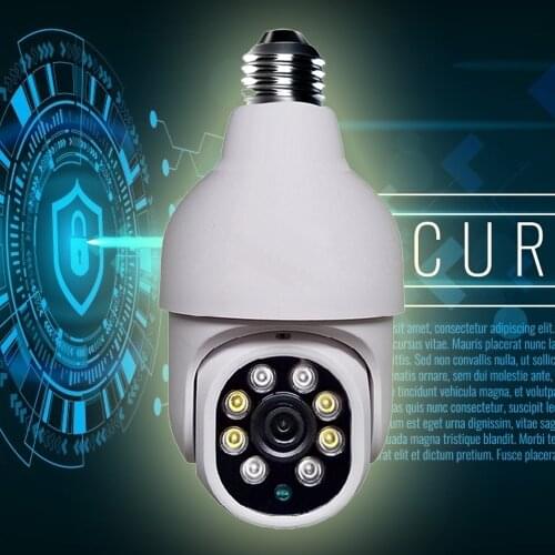 External Wifi Security Camera Smart Home Lamp 360 PTZ 4X Zoom Motion Detection White Color Night Vision Room Monitor LED Ycc365
