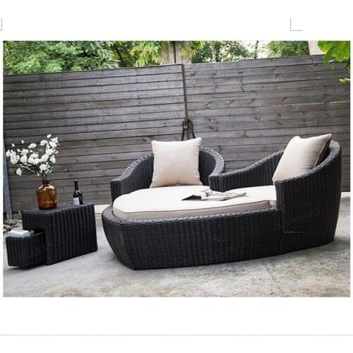 New arrival wicker patio outdoor garden heart shape lounge chair furniture