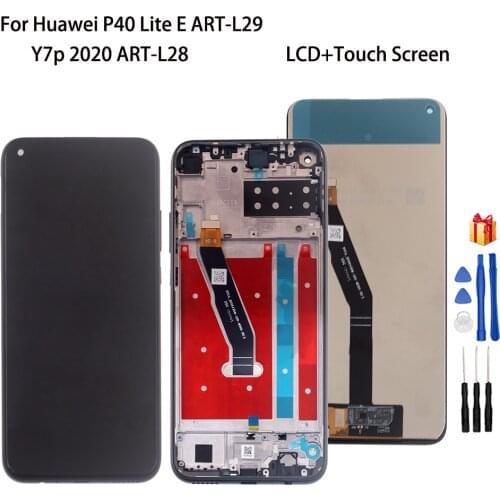 Original For Huawei P40 Lite E ART-L29 / Y7p 2020 ART-L28 LCD Display Touch Screen Digitizer Assembly Phone Parts Display +Frame
