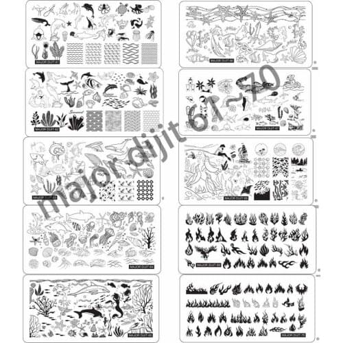 10pc/lot Nail Stamping Plates Nail Template Flowers Flame Geometric Flowers Patterns DIY Nail Designs Manicure Stamp Plate