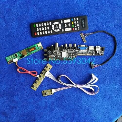 Fit B154EW01 V8 V9/B154EW02 V0 V1 V2 V3 panel 1CCFL LCD control board kit signal digital DVB 1280*800 USB VGA AV 30pin LVDS