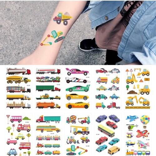 1pcs Fake Tattoo Stickers Cartoon Car Temporary Tattoo Kids Children Hands Arm DIY Body Art Temporary Tattoo Sticker