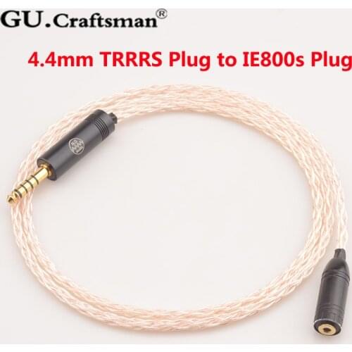GUcraftsman 5N OFC silver 8-core IE800 IE800s HIFI 2.5mm/4.4mm Headphone upgrade cable