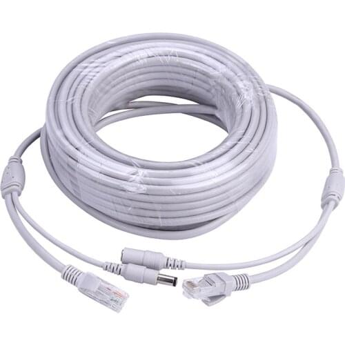 5M 10M 20M 30M Cat 5 Ethernet DC+ RJ45 Power Network Internet Cable Suitable For CCTV Security NVR IP Cameras