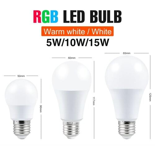 Led Smart Control RGB Light E27 Dimmable Led Lamp 220V RGBW Magic Bulb Led Color Changing Lamp 5W 10W 15W Decoration Spot Light
