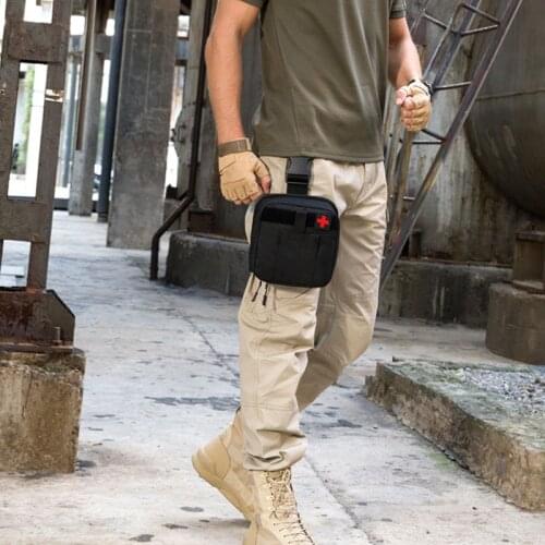 Molle Drop Leg Bag Military Medical Pouch 1000D Nylon Waterproof Men Tactical Waist Belt Pack Travel Hiking Hunting Camping Bag
