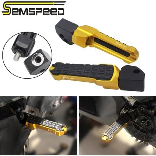 SEMSPEED Rear Pedal MT-15 Logo Yamaha Accessories Motorcycle Foot Pegs Left Right Hold Foot Platforms MT09 FZ09 FJ09 Tracer 900