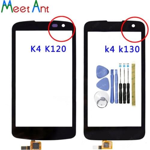 Replacement high Quality 4.5" For LG K4 K120 K121 K120E K130 K130E Touch Screen Digitizer Sensor Outer Glass Lens Panel Black