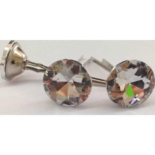 1000pcs/lot) 25MM Nail Tack Diamond Flat Top Upholstery Prong Crystal Buttons