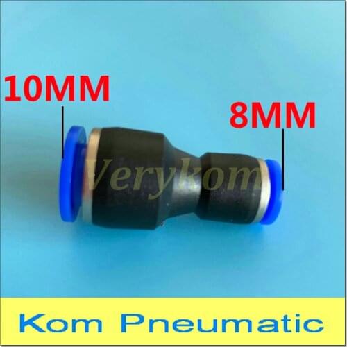 100X PG 10-8 Unequal Air Tube Fitting 10mm to 8mm Straight Union One Touch Push In Pneumatic Pipe Hose Joint Connectors APG10-8