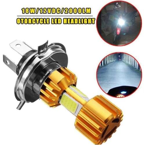 18W H4 6000K 2000LM COB LED Bright Motorcycle Headlight Lamp Front Light Bulb