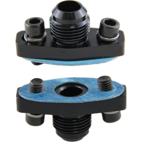 2Pcs10AN Drain GT T17 T20 T25 T28 T30 T35 Garrett Turbo Billet Oil Return Flange Black/Silver