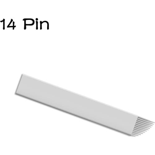 200 pcs Lamina Tebori Microbing 14 Flex Microblade Brows Permanent Makeup Needle in Lot No. and Expiry Date