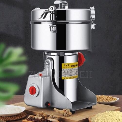 220V Chinese Medicine Crusher Household Superfine Mill High Capacity Multifunction Stainless Steel Whole Grains Flour Mixer