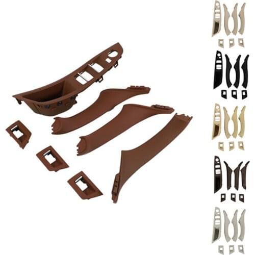 7Pcs Car Driver Seat Front Right Armrest Interior Door Handle Pull 1Hole For-BMW F10 10-17 LHD Auto Interior