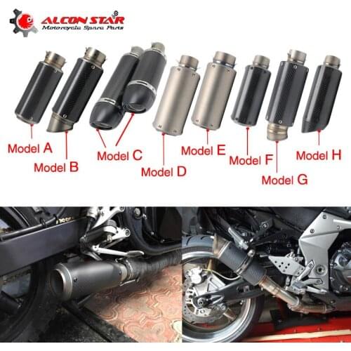 Alconstar- 51/60mm Universal Motorcycle Exhaust Pipe Moto Muffler Escape Pipe Sliencer ATV Dirt Pit Bike Racing For NINJA TMAX