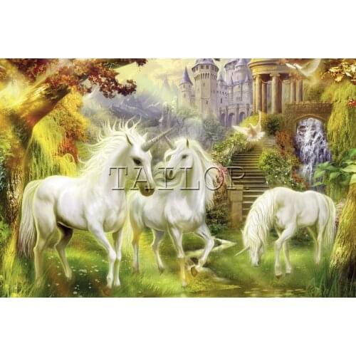 Cross stitch horse unicorn landscape art 5d diamond painting kit set complet cuadros full square embroidery dirll drawing mosaic
