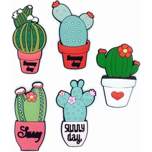 HOT Korea Cactus PVC Ornaments Fit Keychain/Fridge Magnet/Clogs/Phone Case DIY Craft Handmade Accessories
