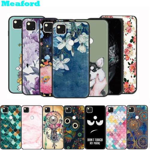 For Google Pixel 4A Case Cartoon Black Silicone Soft TPU Cases for Coque Google Pixel 4a Phone Cover Fundas Pixel4a 4 A