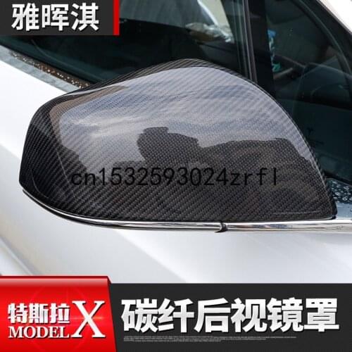 For Tesla Model x 2016-20 Carbon Fiber Rearview Mirror Cover Exterior Modification Accessories