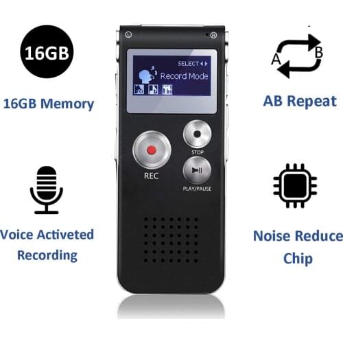 Digital Voice Recorder,16GB Voice Activated Recorder with Playback Mini Audio Recorder for Lectures, Portable Tape Dictaphone