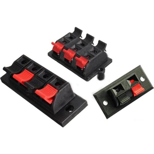 2 4 6 Way Spring Push Release Connector Speaker Terminal Strip Block
