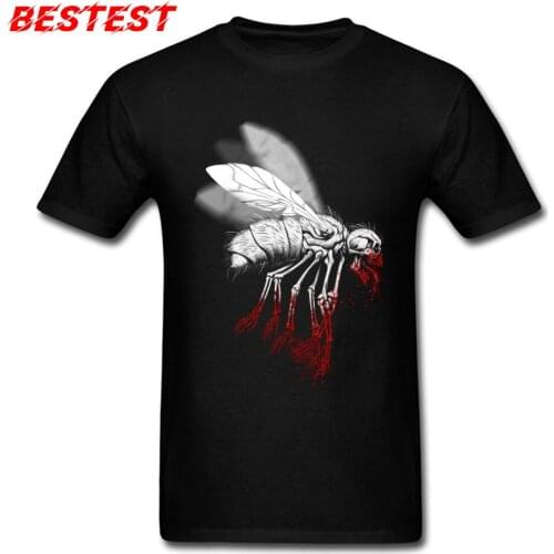 INSECT POLITICS T-shirt Men Tees Skull Fly Summer 100% Cotton O-Neck Youth T Shirt Casual Tops Shirt Fashionable Black TShirt
