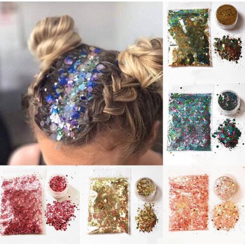 Hot Sale 14 Colors Festival Face Hair Glitter Powder Party Makeup Eye Shadow Decoration maquillage facial