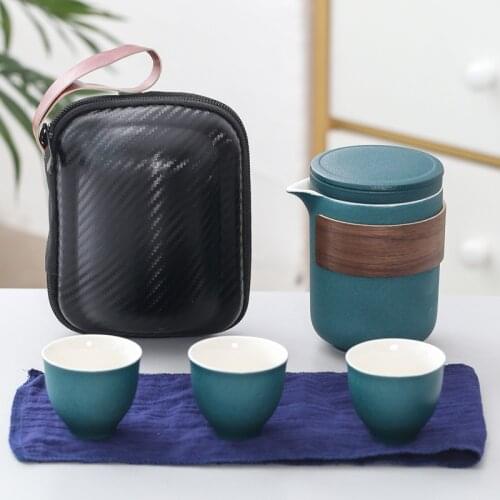 Chinese Travel Tea Set Kung Fu TeaSet Ceramic Portable Teapot Porcelain Designer Bag Tea Cups of Tea Ceremony Teaware Water Cup