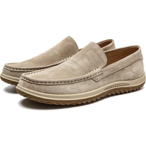 2021 New Fashion Handmade Retro Leisure Loafers Men Casual Shoes Breathable Slip on Lazy Driving Shoes Thick Soled Shoes