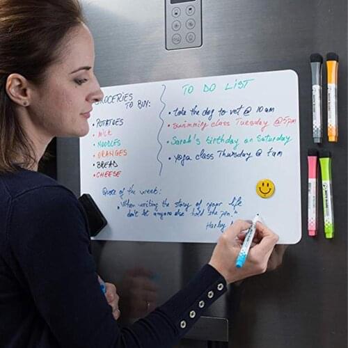 A5 Dry Wipe Magnetic Fridge Whiteboard Home Notice Memo Message Board with Pen