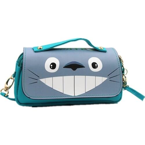 Fashion Shoulder Bag My Neighbor Totoro Anime Zipper Pencil Bag Cartoon Make up Bags Student Tote Pen Case Women Handbag
