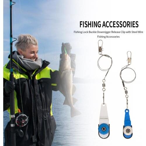 Nylon Fishing Lock Buckle Downrigger Release Clip with Steel Wire Fishing Tackle Good Toughness and Strong Endurance