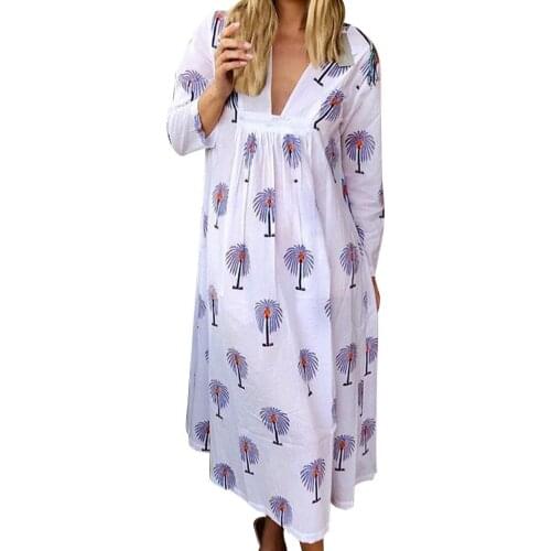 New Large Maternity V-neck Printed Dress Pregnancy Dress Maternity Dresses for Photo Shoot