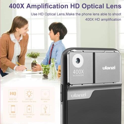 Ulanzi 400X Microscope lens for 11 Pro Phone case with Digital Microscope Optical lens