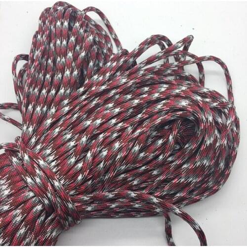 10Yards/Lot Mix color Paracord Bracelets Rope 7 Strand Parachute Cord CAMPING HiKING Red+grey+brown+white
