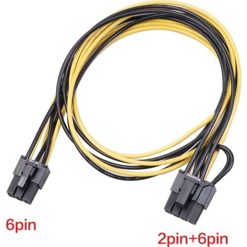 PCIe 6pin to 8pin(6+2) Male to Male PCI-E Power Cable for GPU Power Supply Breakout Board Adapter for Ethereum Mining