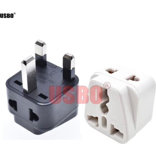 Black white 13A 250V 2-into-1 UK AU US EU to UK Hong Kong Singapore Malaysia travel adaptor plug universal socket convertor