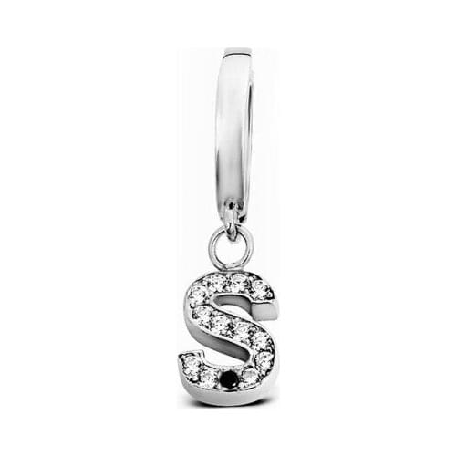 Argentum Concept-VE Letter Dangle Silver Earring Single-K084201
