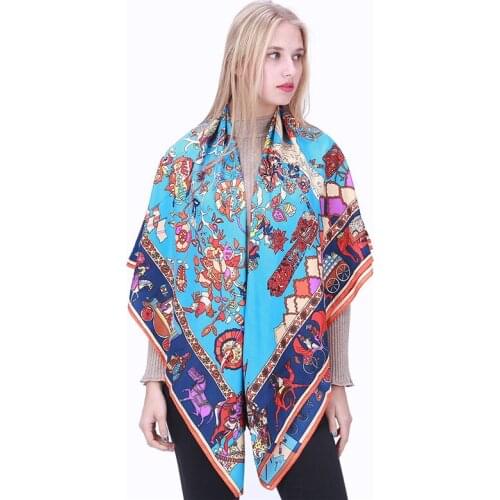 2021 New luxury spring women scarf high-quality shawl silk fashion scarf beach sun protection bag turban scarf 130cm * 130cm