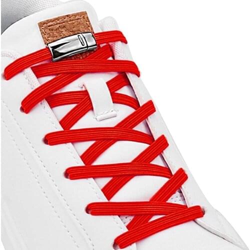 1 Pair No Tie Shoe Laces Magnetic Shoelaces Elastic Quick Lock Lazy Shoelace Flat Leisure Sneakers Kids Adult Unisex
