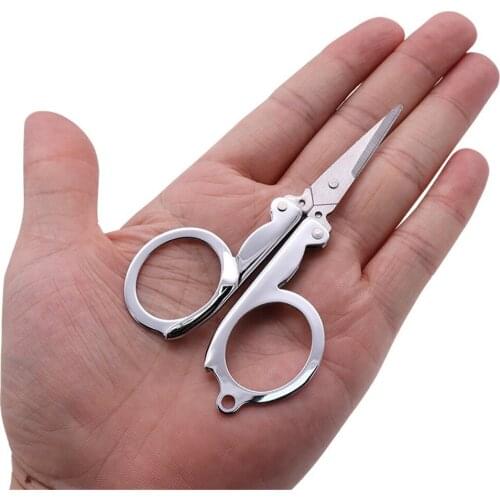 High Quality Fodable Stainless Steel Keychain Scissors Home Tailor Scissor Kitchen Knife Cutter School Office Supply Stationery