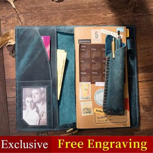 Vintage Travelers Notebook Recargable Genuine Leather Refill Paper For Trip Organizer Gift Diary Planner